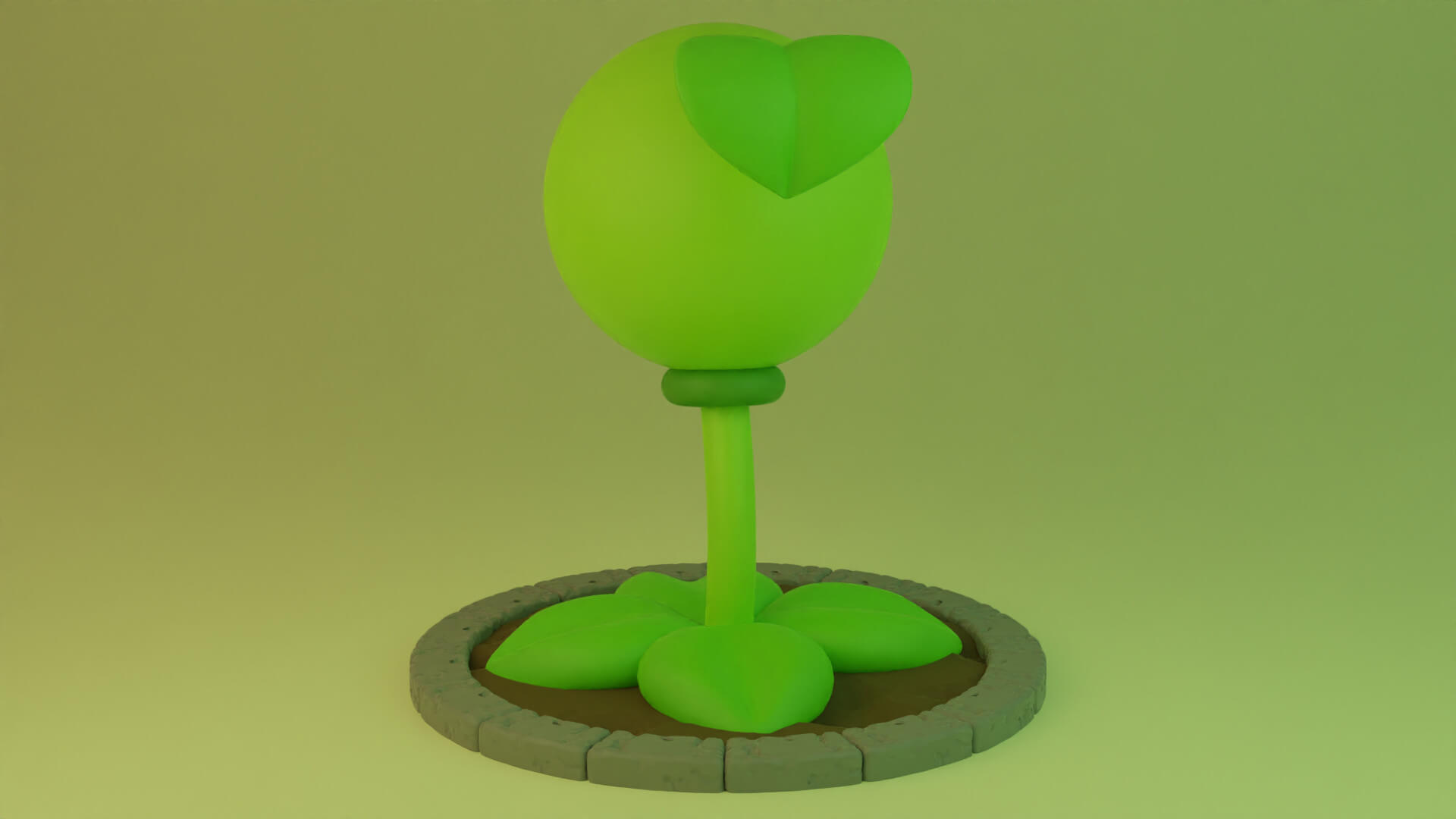 Peashooter From Plants Vs Zombies 3D Model by clickdamn