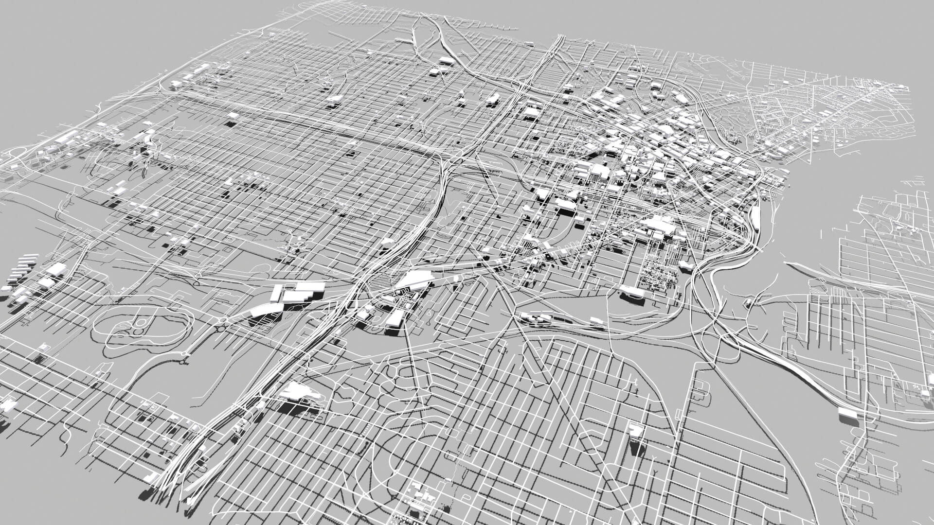 Cityscape Akron Ohio USA 3D Model by