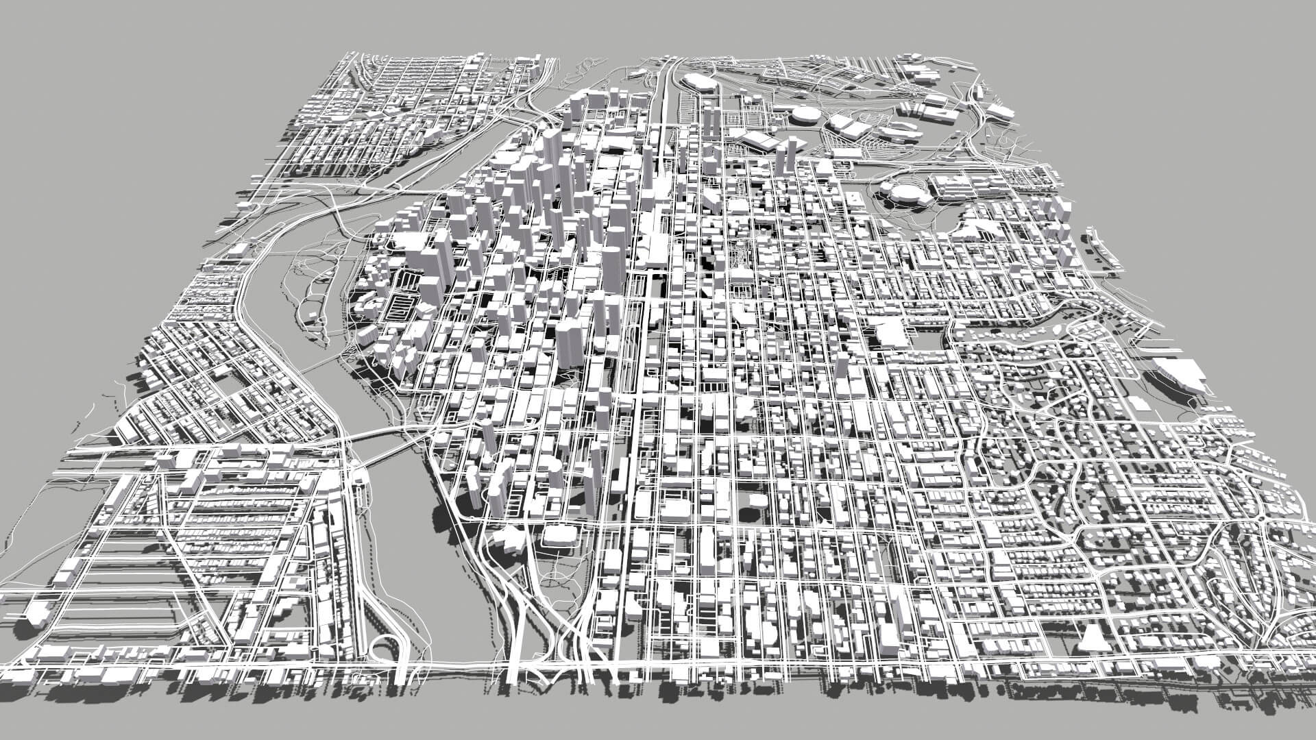 Cityscape Calgary Canada 3D Model by