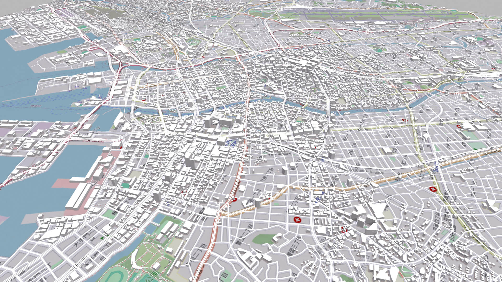 2369❣️ FUKUOKA 3D Wood City Map Wooden street map of Tokyo - for wall, art, laser cut - CityWood