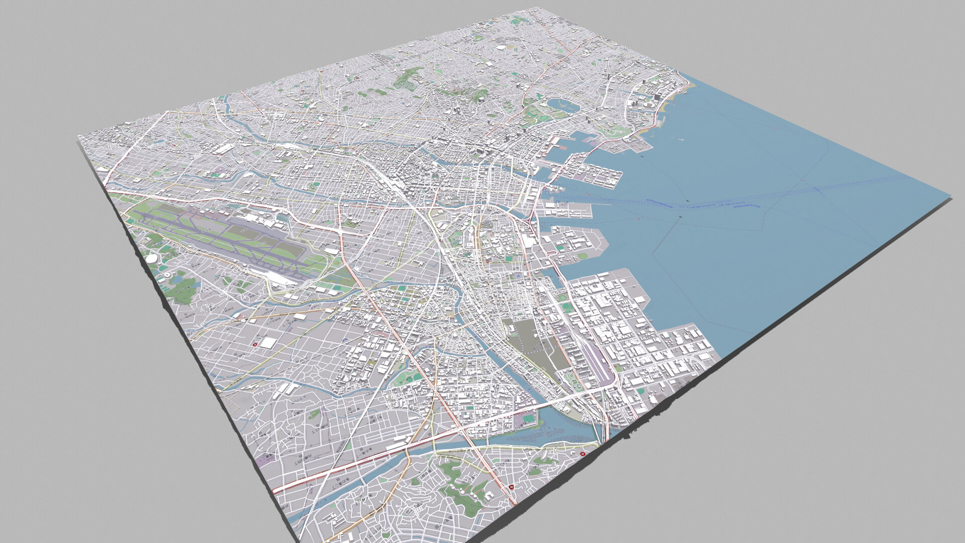 2369❣️ FUKUOKA 3D Wood City Map