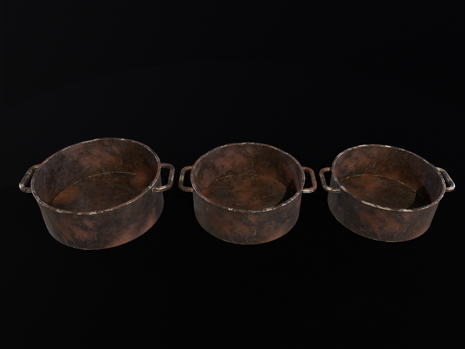 Old Iron Pots 3D Model by clockworkcreations