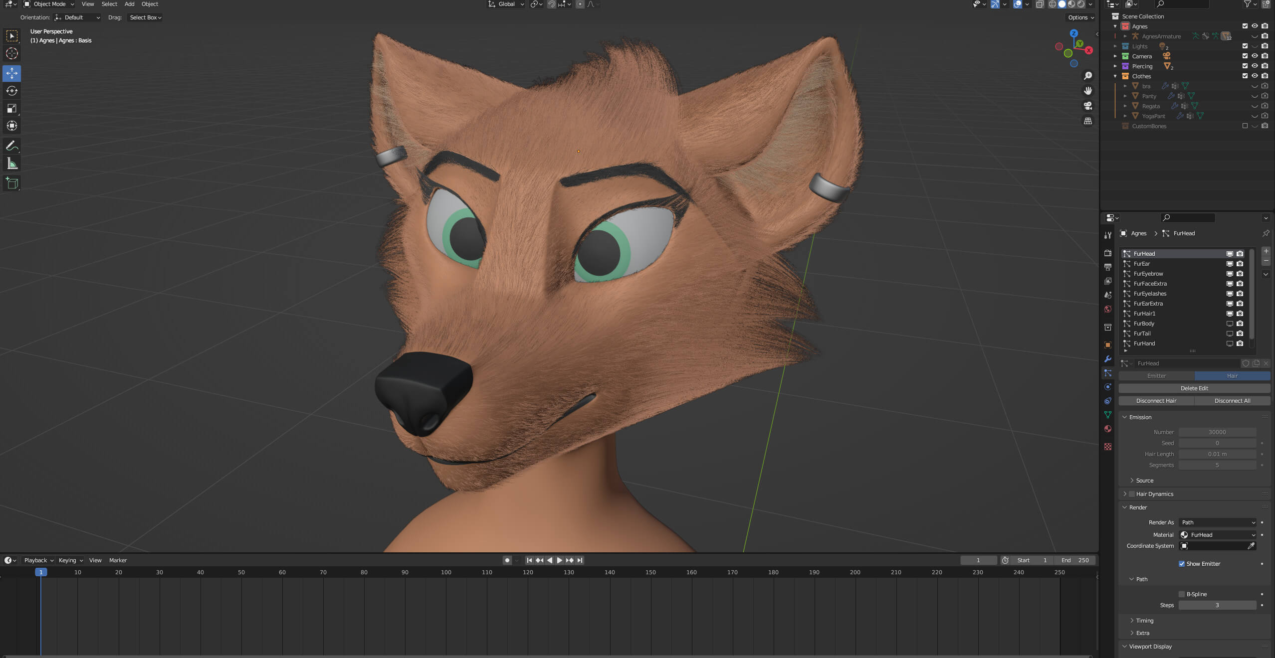 Agnes Anthro Fox - 3D Model by CM Studios