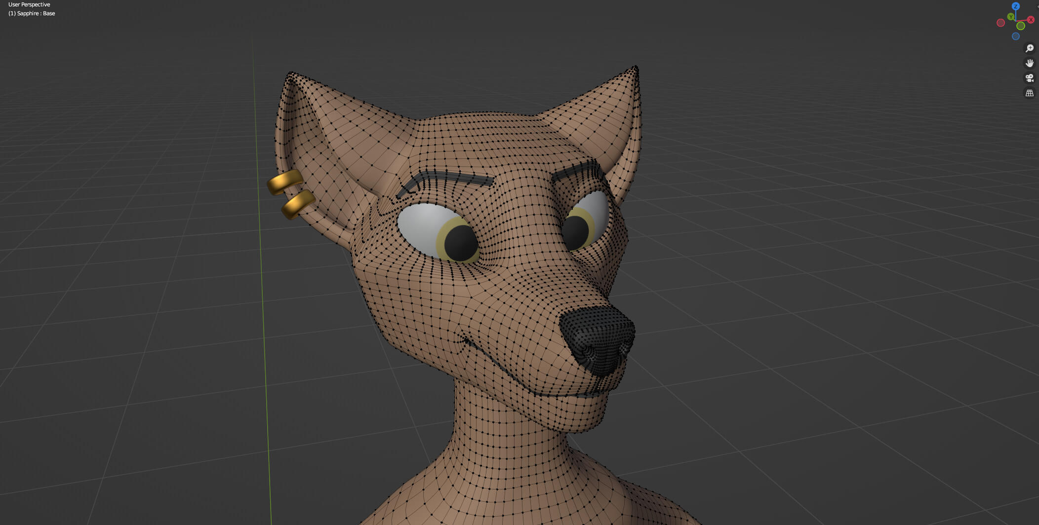 Sapphire Anthro Fox - 3D Model by CM Studios