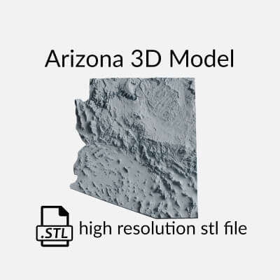 USA State of Arizona Topographic Map - 3D Terrain by Codingry