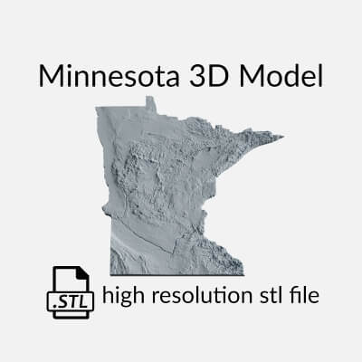 Minnesota Dynamic Map USA State of Minnesota Topographic Map - 3D Terrain by Codingry