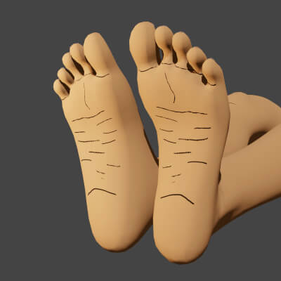Cartoon Wrinkled Soles for 3D Models