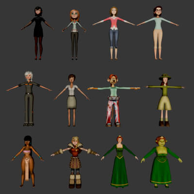 DreamWorks Female Models Pack