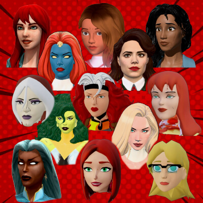 Marvel Comics Female Heads