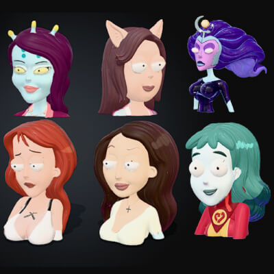 Rick & Morty Female Heads