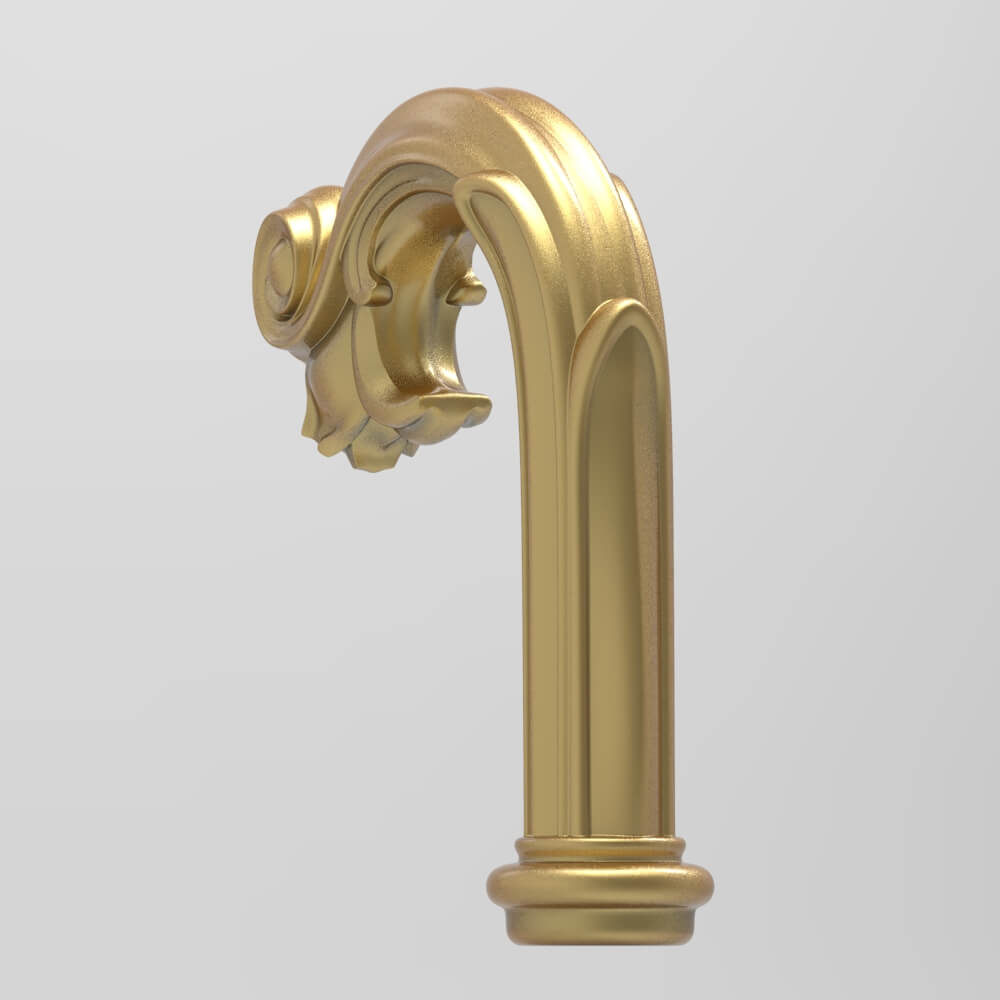 Cane Handle 3D Print Model by craft3D