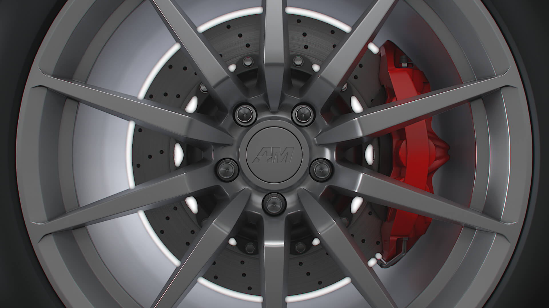 American Muscle GT350 Wheel 3D Model by Creative Idea Studio