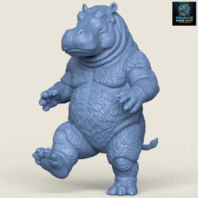 Fantasy Hippo Character - 3D Model by creativegameshop