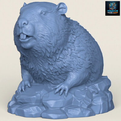 Wild Beaver Bust - 3D Model by creativegameshop