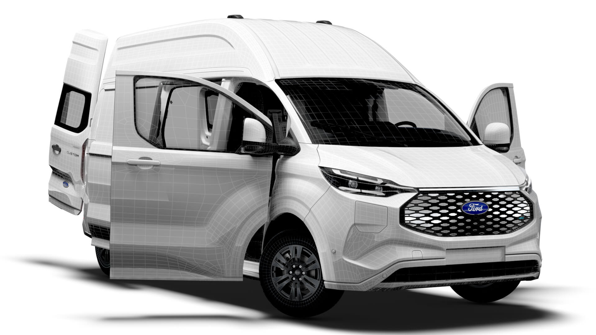 Ford E Transit Custom L2H2 HQ Interior 2024 - 3D Model by Creator 3D