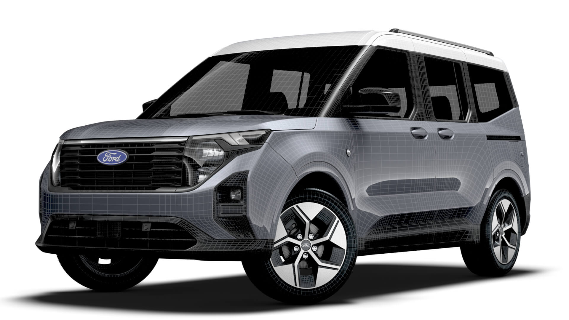 Barras De Techo Para Ford Transit/Tourneo Courier 2024-2025 - 4 Barras De Aluminio Gris, Soporte Hasta 75 Kg