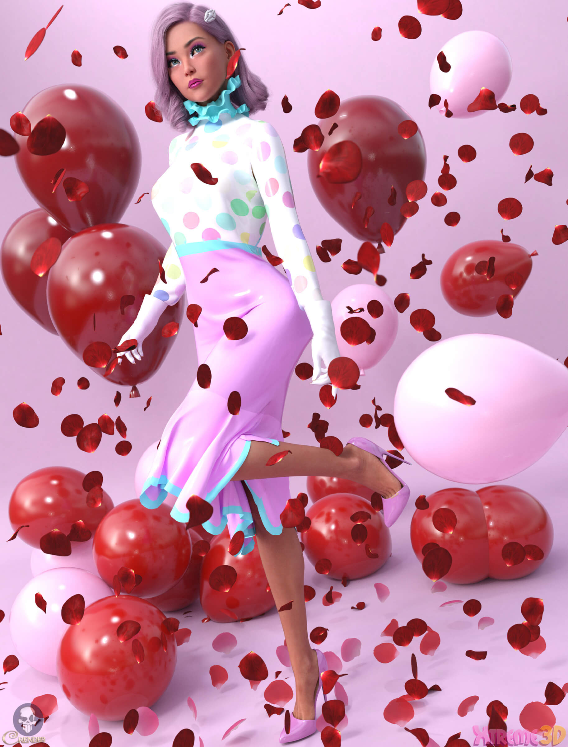 Distinction Latex Outfit G8F by Alexaana 3D Render RenderHub Gallery