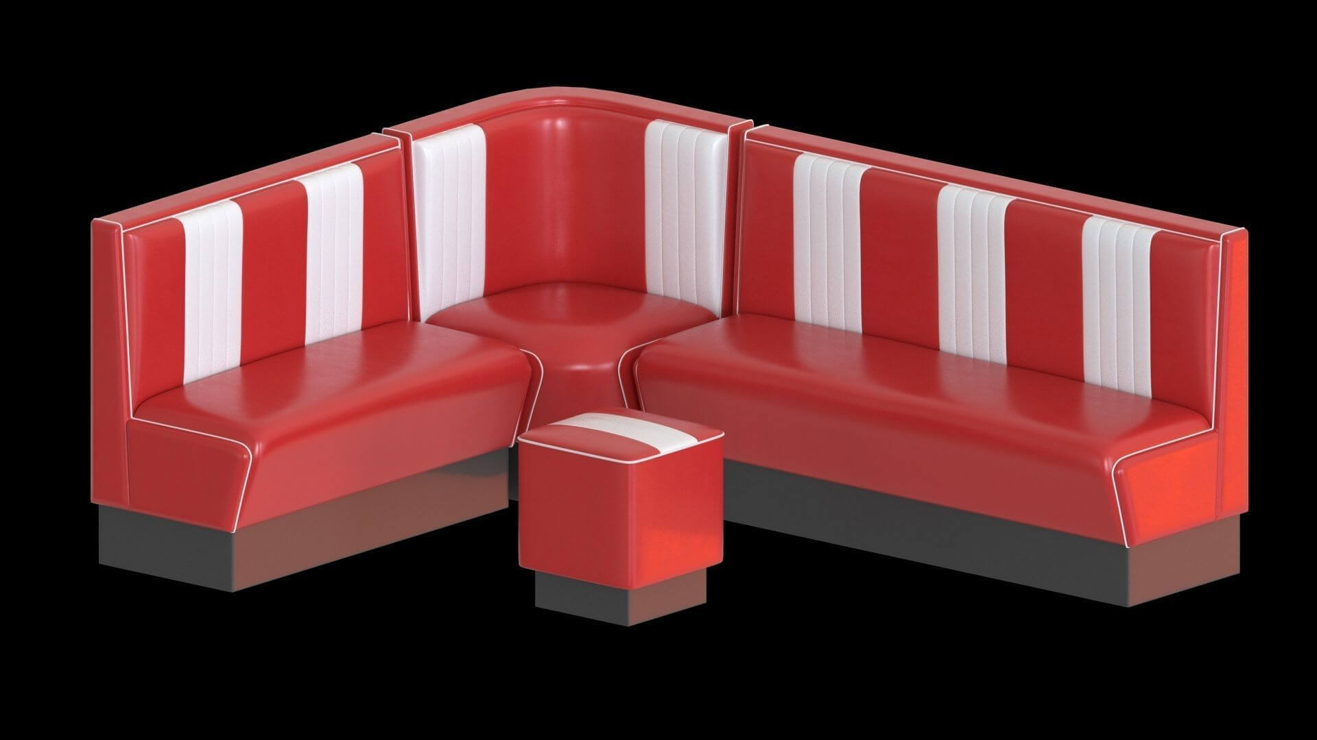 Retro Diner 50S Furniture 3D Model by criismora