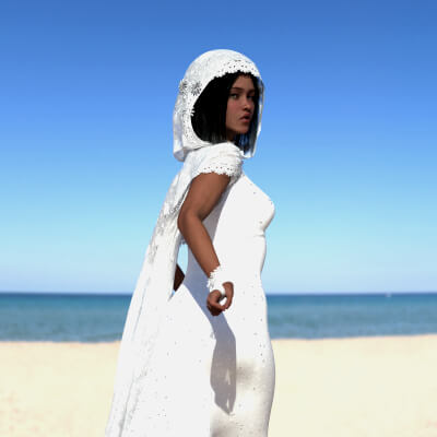 Classic 1974 Wedding Dress G9