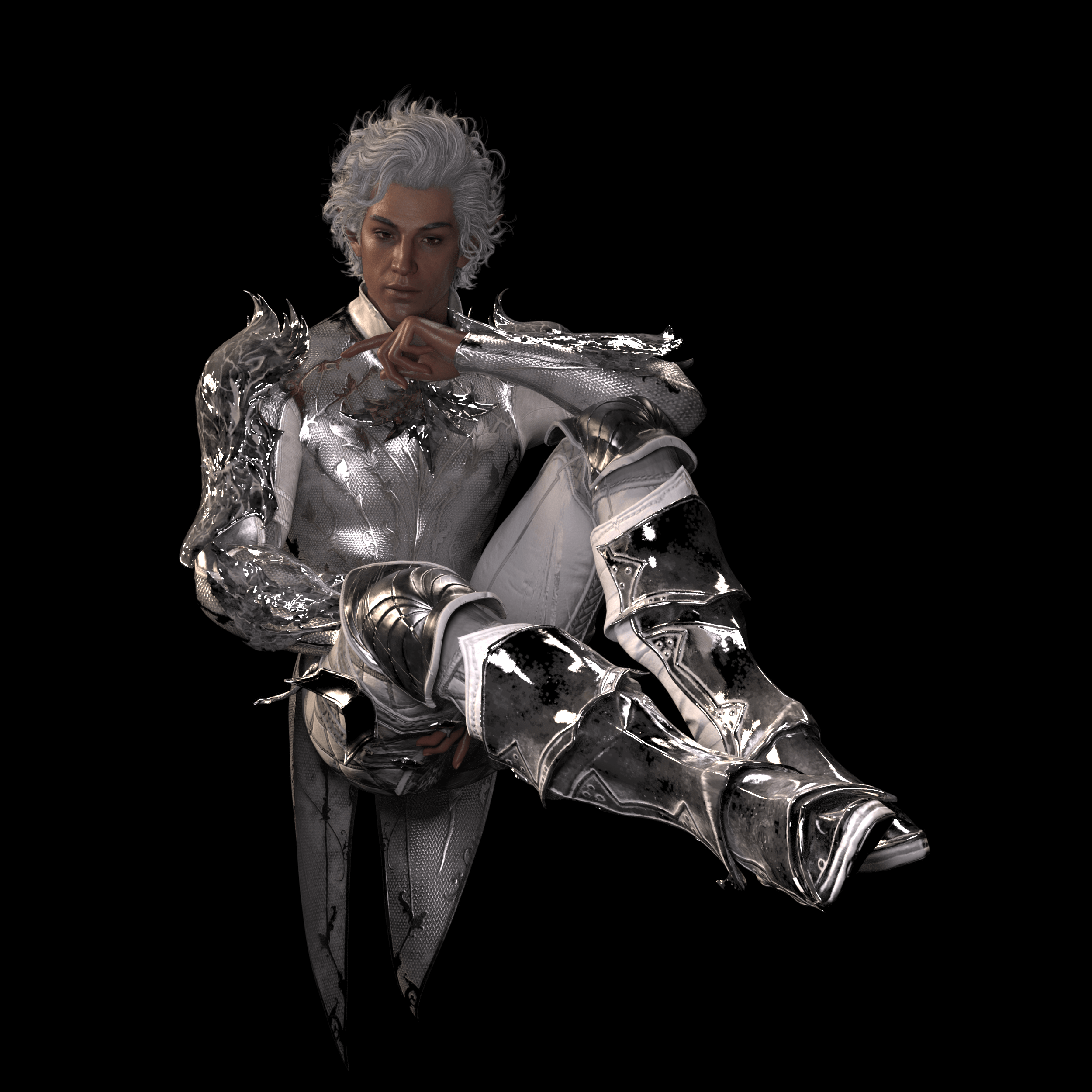 WIP BG3 Elven Chains 3D Render, Digital Art by crimsonia