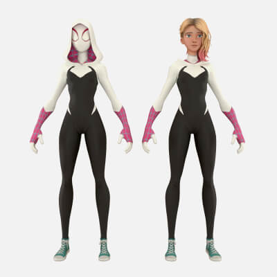 Spider Gwen - Into the Spider-Verse Suit 3D Model by Cyberon1ck