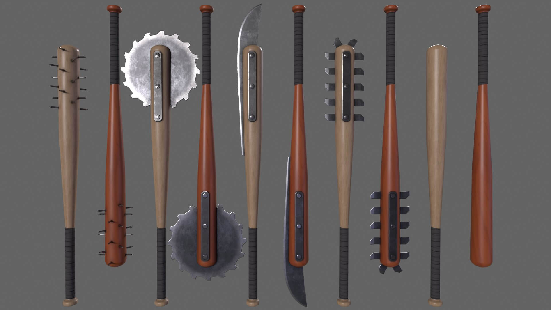 Baseball Bat Weapons Collection 3D Model by DaikLord