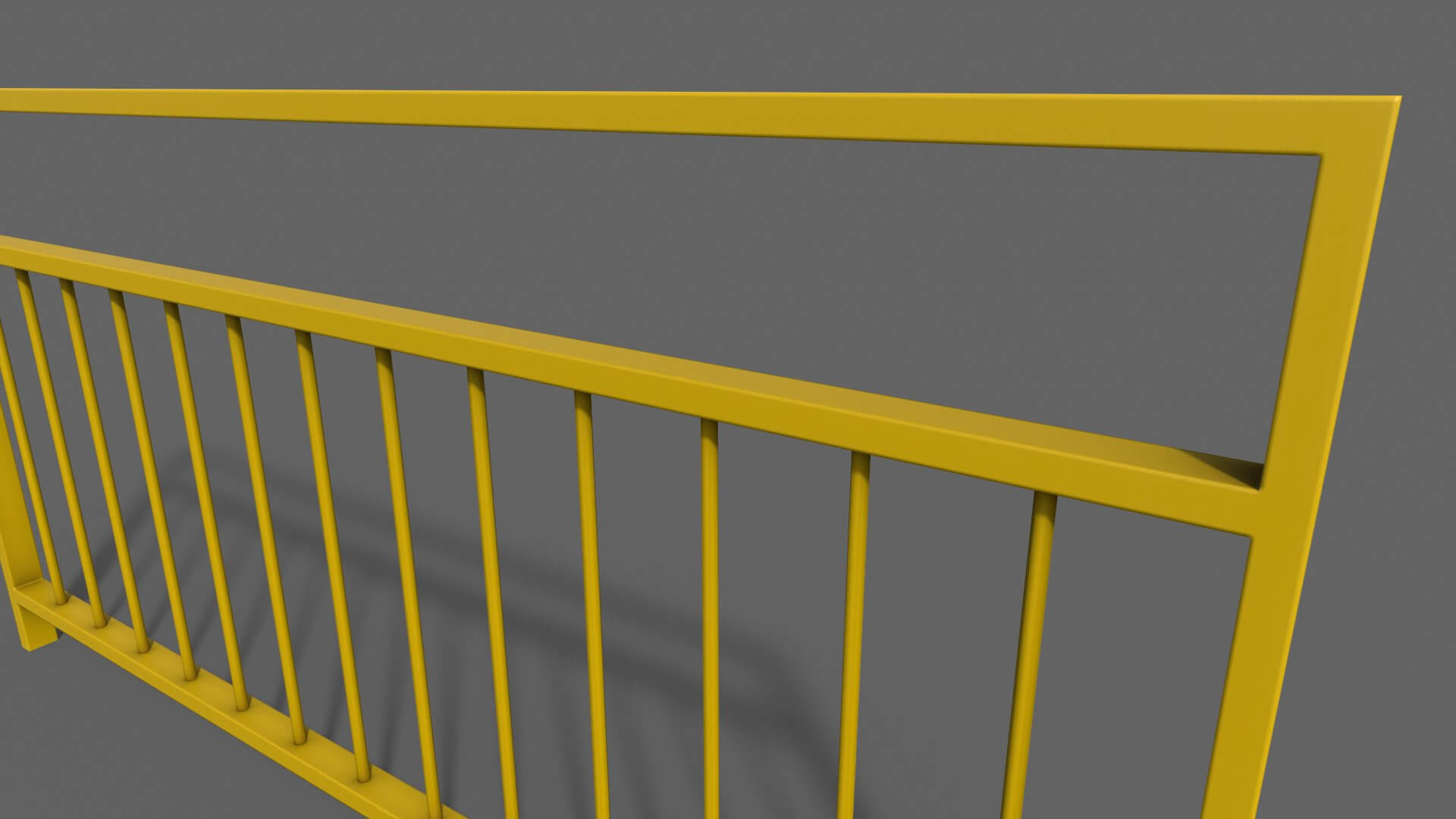 Yellow Railing 3d Pedestrian Guard Rail Yellow V3 - 3D Model by DaikLord
