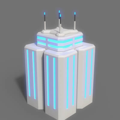 Sci-Fi Building A37 3D Model by DaikLord