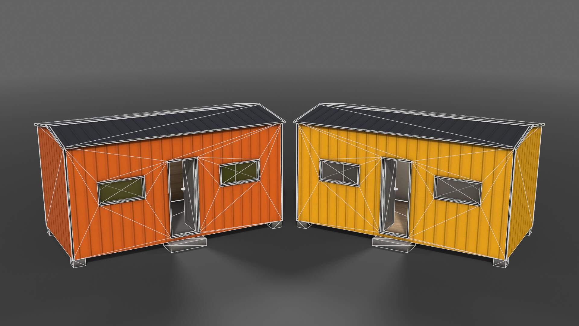 Shed House B 20Ft V3 3D Model by DaikLord