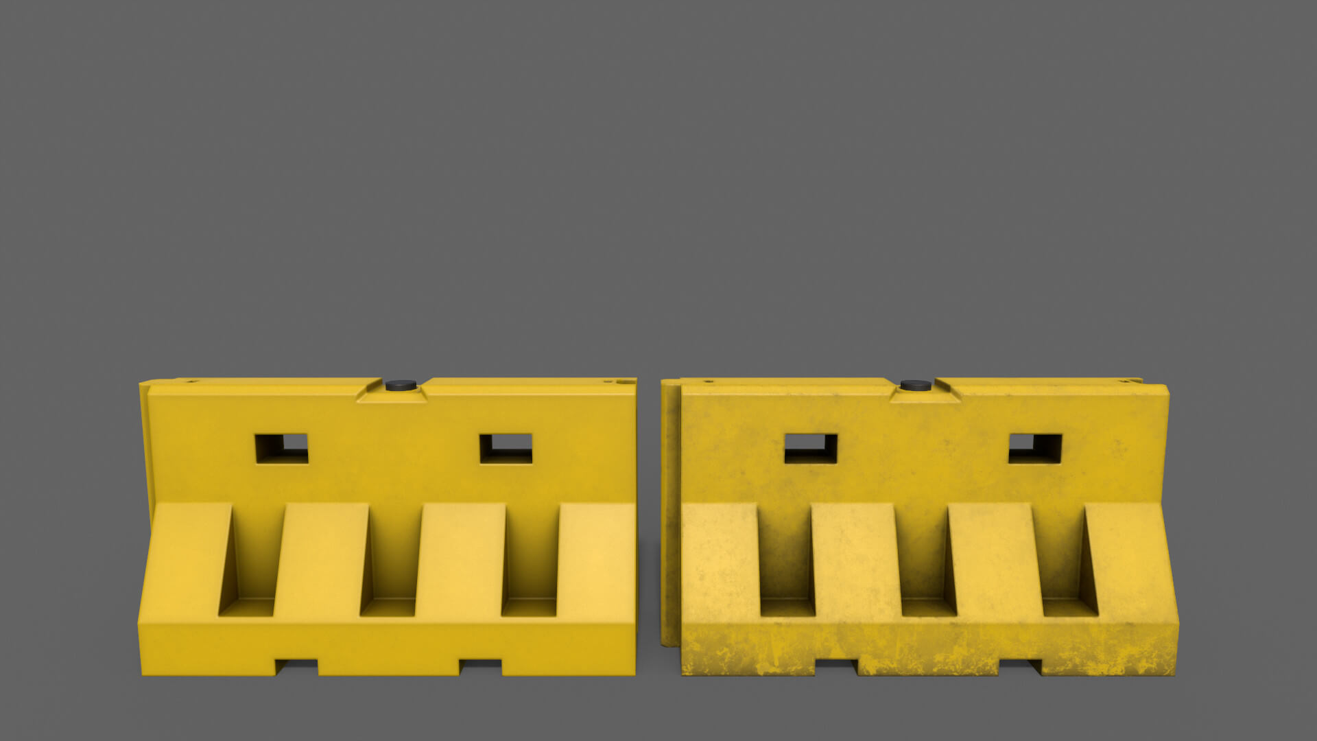 Traffic Barrier Yellow 3D Model by DaikLord