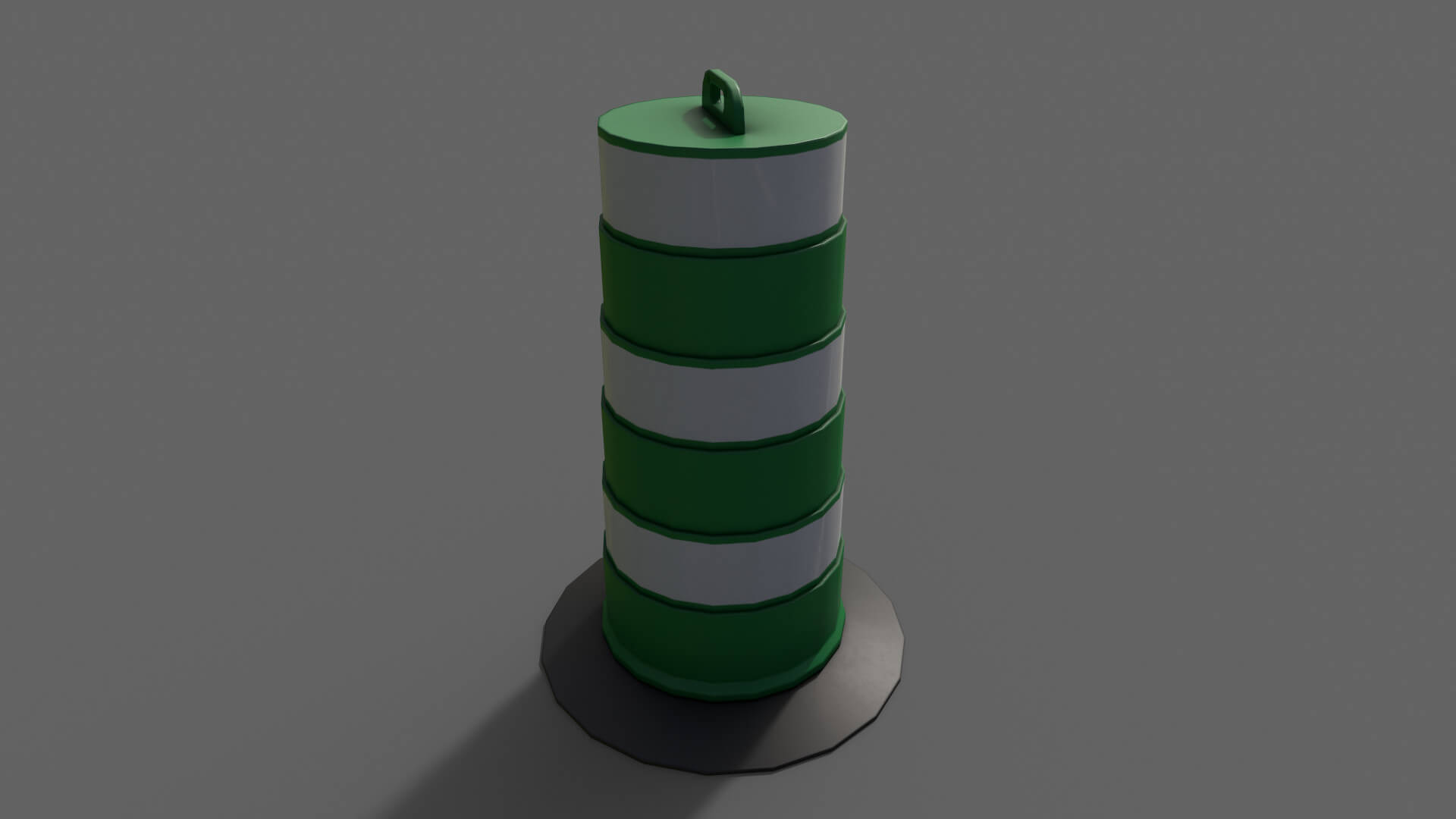 Traffic Drum Barrel Green 3D Model by DaikLord