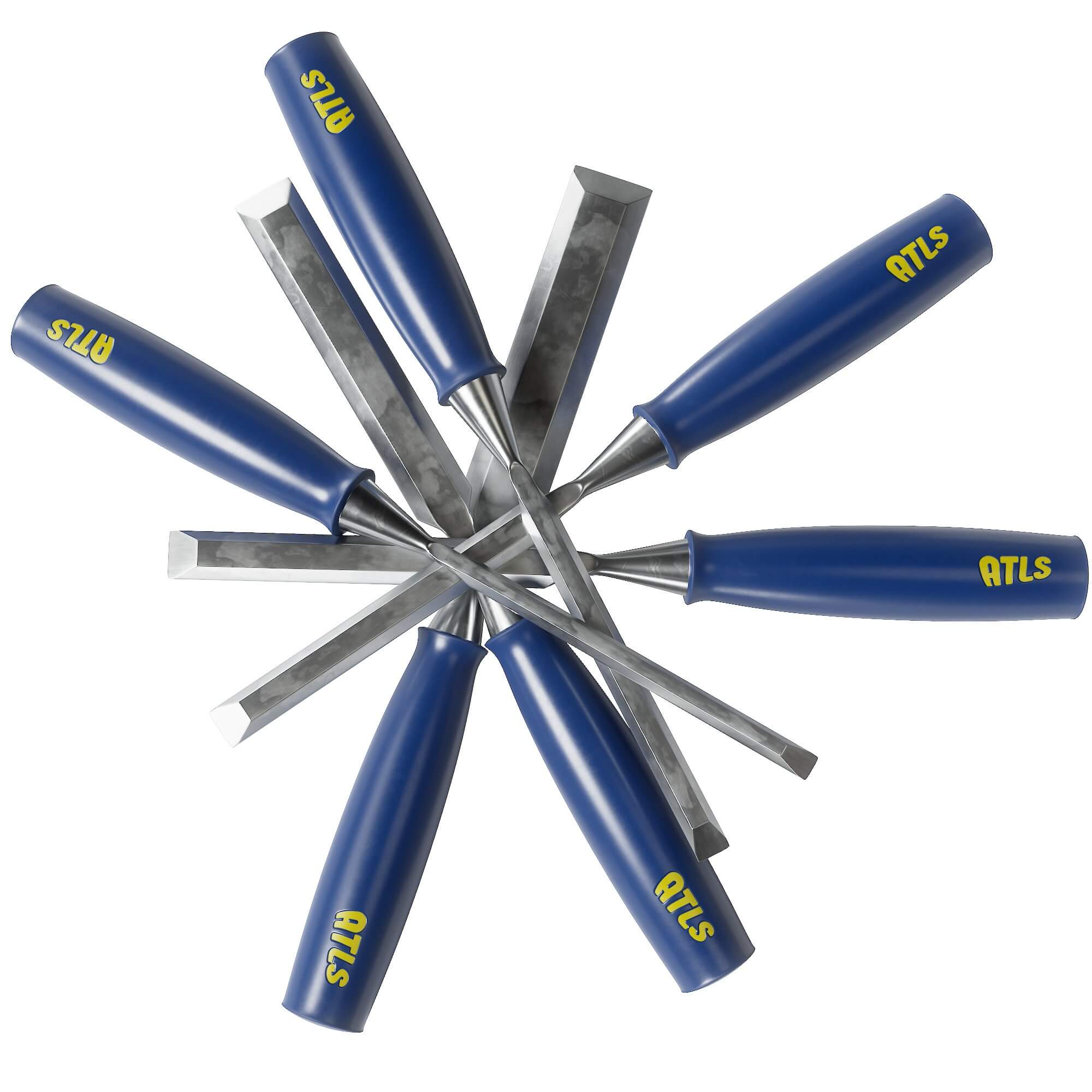 Straight Chisels Set 3D Model by DamnBrush