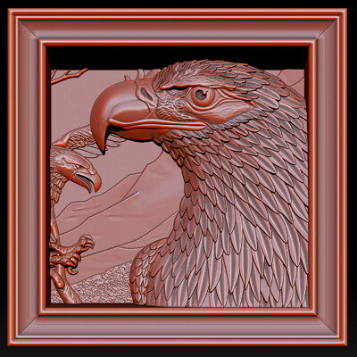 American Eagle 3D Relief Model - STL - OBJ - ZTL