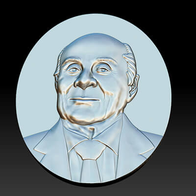 Classic Gentleman Portrait Relief 3D Model