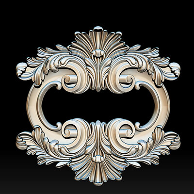 Luxury Baroque Frame 3D Model CNC and 3D Print Ready