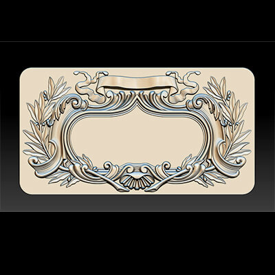 Luxury House Number Frame 3D Model CNC and 3D Print Ready