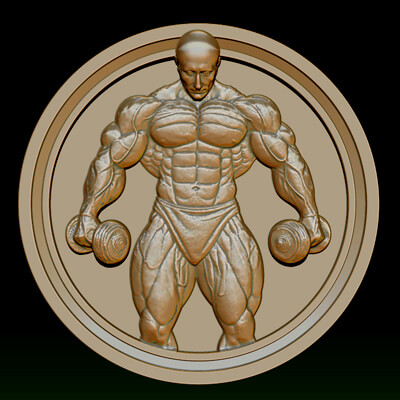 Male Bodybuilder Bas Relief