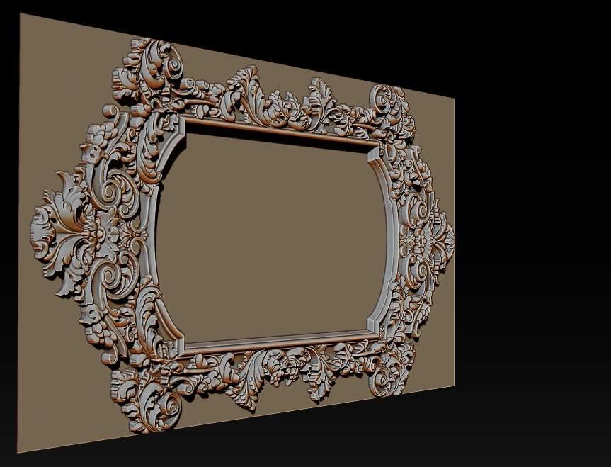 Download Classical Carved Mirror Frame Print Ready 3d Model