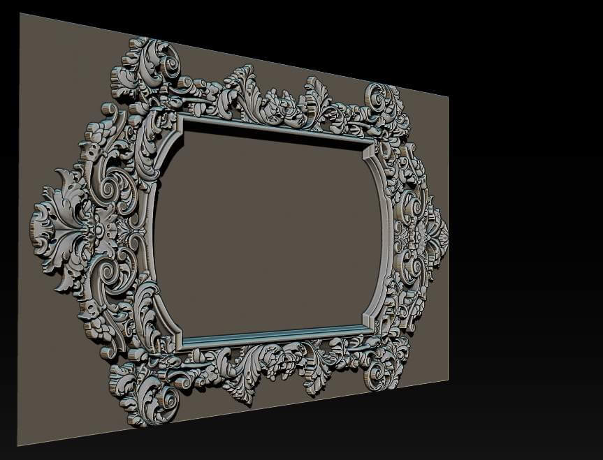 Classical Carved Mirror Frame 3D Print Model by Dang nhat Tan