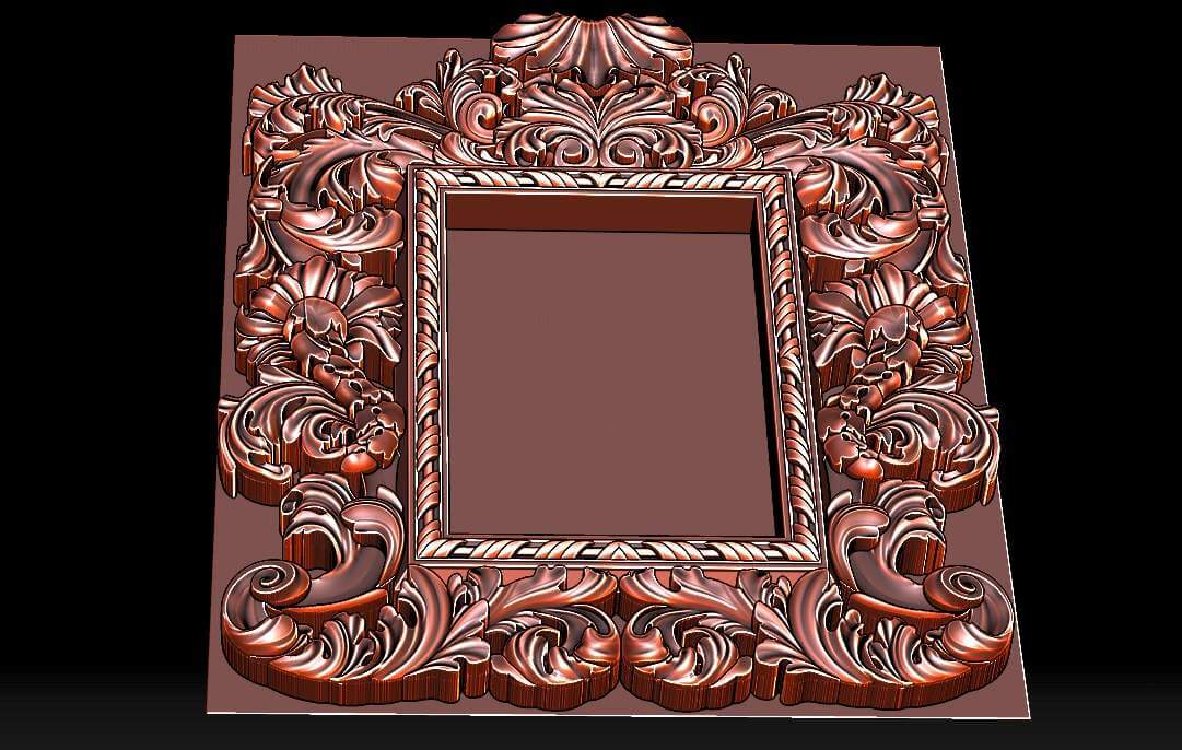 Mirror Classical Carved Frame Set 2 Print Ready 3d Model