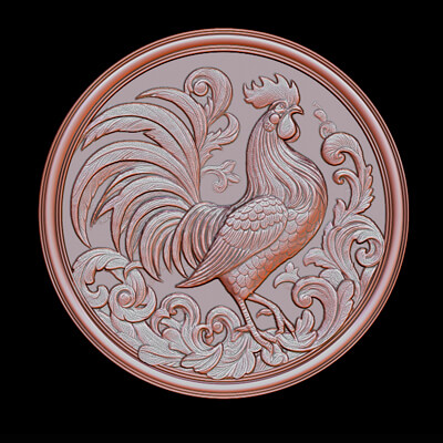 Rooster Relief Coin - CNC