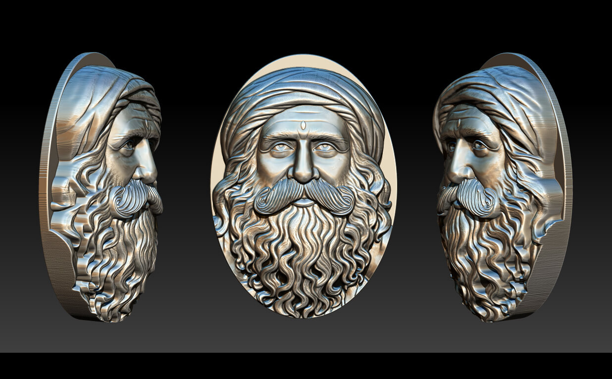 Sadhguru Portrait Relief Model by Dang nhat Tan