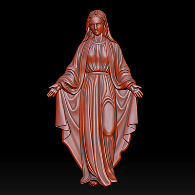 Virgin Mary Relief 3D Model for CNC V1