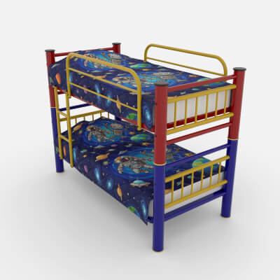 Retro Bunk Bed Vintage Bed 90s Style by DanielLopezDev