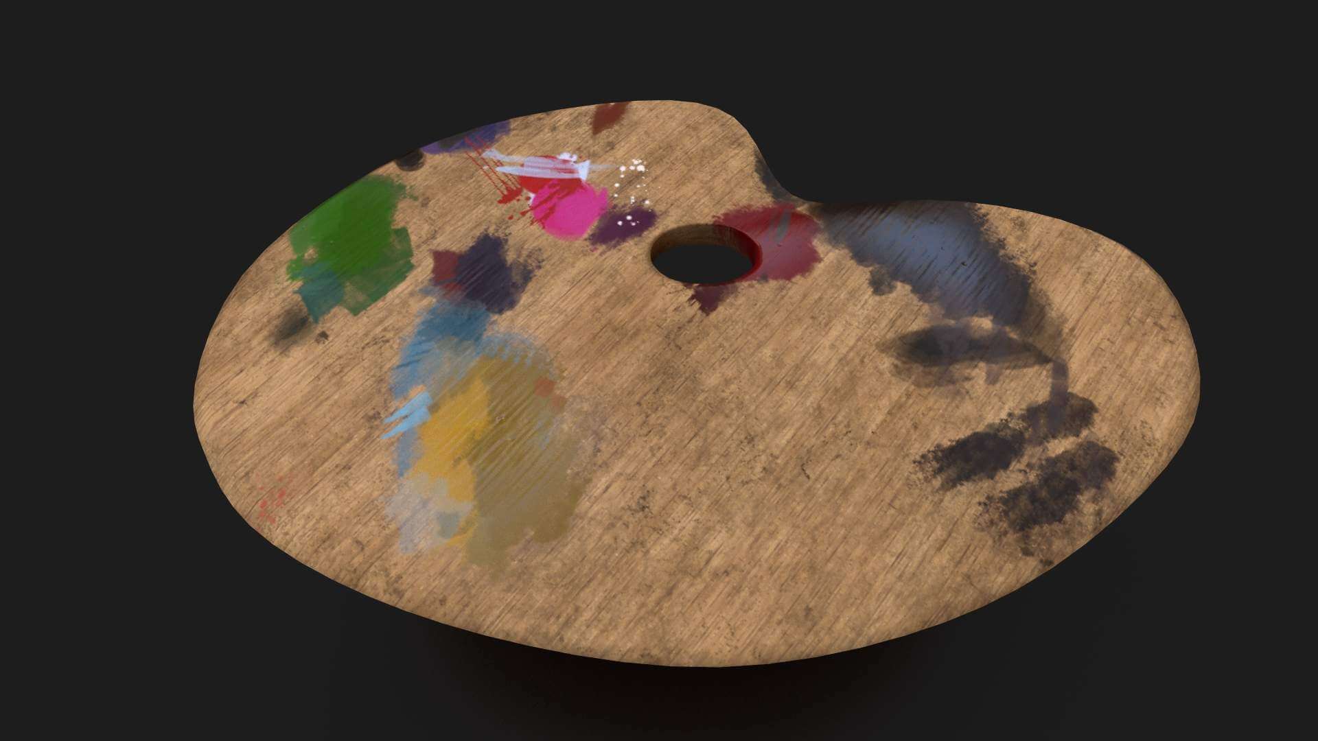 Paint Palette Free 3D Model by DannyK