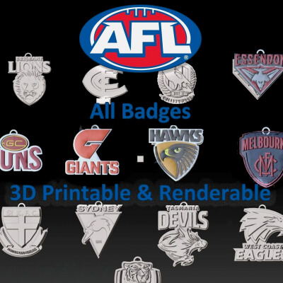 AFL Every Team Crest Logo Pack Keychain Multicolor
