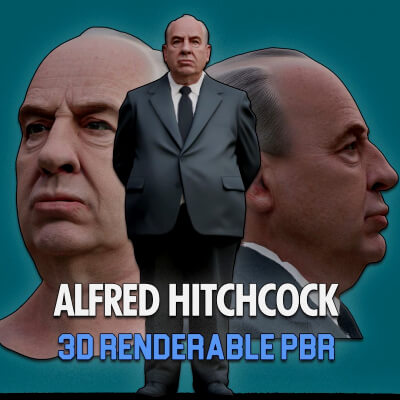 Alfred Hitchcock Real Time Renderable Bust