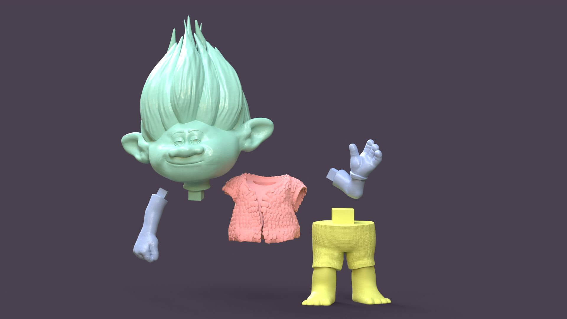 Branch Printable Fan Art From Trolls - 3D Print Model by danyelon