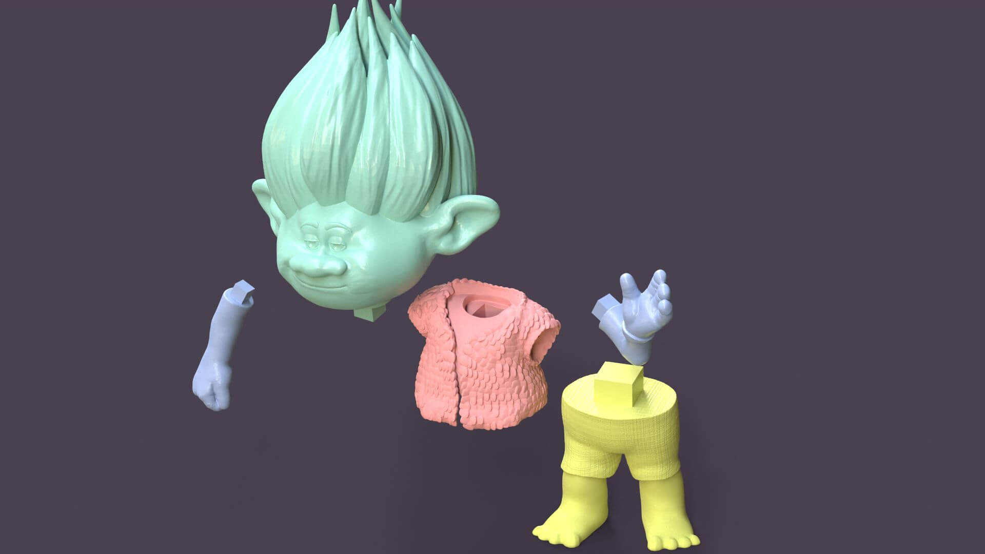 Branch Printable Fan Art From Trolls - 3D Print Model by danyelon