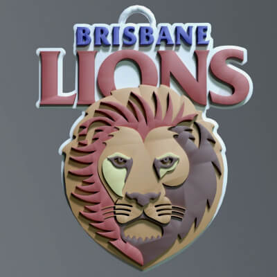 Brisbane Lions Printable and Renderable Badge